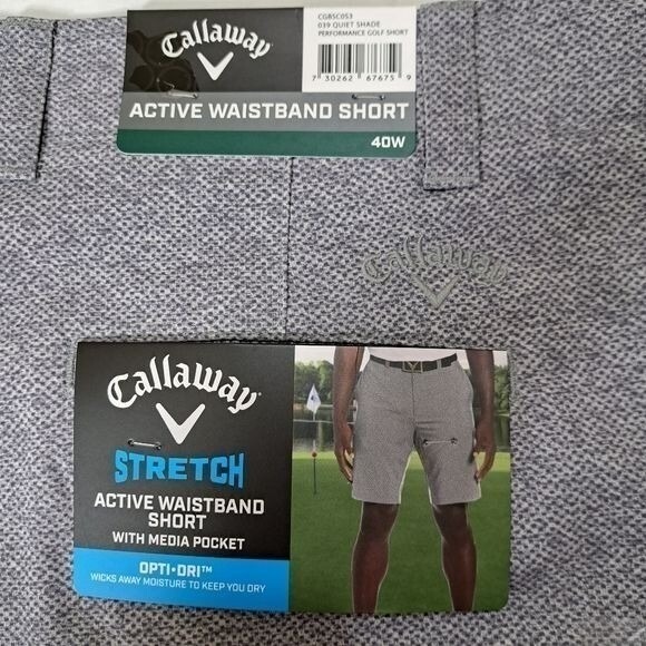 Callaway V Men's Active Waistband Quiet‎ Shade Gray Golf Shorts Size 40W - Picture 6 of 13